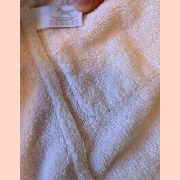 Hermes sz 2T bath Robe Pale Pink - Picture 4 of 8